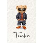 Trenton: Cahier personnalisé avec prénom Trenton | Cadeau d'anniversaire pour enfant, garçon, homme, copain ... | Nounours | 110 pages lignée, Petit Format 6x9 pouces (15,24 x 22,86 cm)