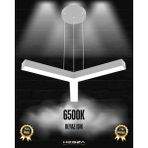 Tres (Gri Kasa, Beyaz Işık) Ledli Modern Sarkıt Linear LED Avize Salon Mutfak Oturma Odası Yatak Odası Antre Hol LED