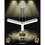Tres (Gri Kasa, Sarı Işık) Ledli Modern Sarkıt Linear LED Avize Salon Mutfak Oturma Odası Yatak Odası Antre Hol LED