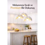 Trezon 3’Lü Şapka Form Sarkıt Avize Modern Bohem Aydınlatma Mutfak Ada Üstü Salon