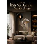 Trezon Modern İkili Su Damlası Sarkıt Avize Beyaz Ampul Hediyeli