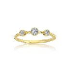 Tria Gümüş Yüzük - 925 Ayar Gümüş Güverseli Swarovski Taşlı Minimal Kadın Yüzük - Eşe Hediyelik