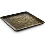 Tria Hibrit Ahşap Rölyefli Kare Servis Tabak 6 Adet 26X26 cm Çam Desenli - 26 x 26 cm