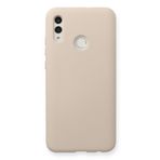 Tria Huawei P Smart 19 Uyumlu İçi Kadife Lansman Tasarım Silikon Telefon Kılıfı,Krem Tek Ebat