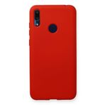 Tria Huawei Y7 2019 Uyumlu İçi Kadife Lansman Tasarım Silikon Telefon Kılıfı,Kırmızı Tek Ebat