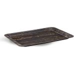 Tria Lamine Ahşap Sade Tepsi 2 Adet 24X34 cm Abanoz Desenli TF2434SAM - Abanoz - Kahverengi