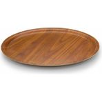Tria Lamine Ahşap Yuvarlak Sade Tepsi 6 Adet 33 cm Ceviz TFY33SWM