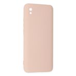 Tria Xiaomi Redmi 9A Uyumlu İçi Kadife Lansman Tasarım Silikon Telefon Kılıfı,Krem Tek Ebat