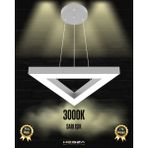 Trian (Gri Kasa, Sarı Işık) Ledli Modern Sarkıt Linear LED Avize Salon Mutfak Oturma Odası Yatak Odası Antre Hol LED