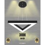 Trian (Siyah Kasa, Sarı Işık) Ledli Modern Sarkıt Linear LED Avize Salon Mutfak Oturma Odası Yatak Odası Antre Hol LED