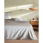 Triangle King Size %100 Pamuk Yatak Örtüsü - Gri - Lüks Koleksiyon - 275 x 275 cm
