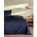 Triangle King Size %100 Pamuk Yatak Örtüsü - Lacivert - Lüks Koleksiyon
