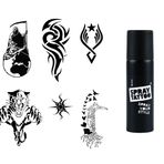 Tribal Felsefik Spray Tattoo Geçici Dövme Seti Dark Siyah Sprey