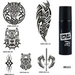 Tribal Serisi Spray Tattoo Geçici Dövme Yapma Seti Dark Siyah