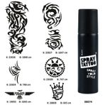 Tribal Ve Kol Spray Tattoo Geçici Dövme Seti Dark Sprey Dövme Kiti