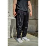 Tribal Vortex - Erkek Siyah Eşofman Altı Lastikli Paça Rahat Kesim Cepli Jogger (XL)