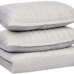Tribeca Living Florence Kadife Büyük Boy Düz Yorgan Seti, Mikrofiber, Gümüş Gri, Queen