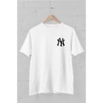 Trick or Treat New York Yankees Arma Baskılı Bisiklet Yaka Erkek Tişört - XXL - Beyaz