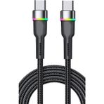 Trident A24 A25 A29 A54 A60 A80 Şarj Kablosu Type-C 60W Rgb LED SZ-CL13 - Siyah