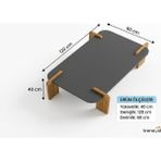 tridihome Doğal Ahşap Detaylı Füme Orta Sehpa 120X60 cm Büyük Boy Iskandinav Tarzı Gri Orta Sehpa Salon Ofis Sehpası Ahşap Ayaklı Antrasit Yüzey