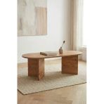 Tridihome Modern Oval Orta Sehpa Minimal Ahşap Salon Sehpası Şık Tasarım Atlantık Çam Rengi