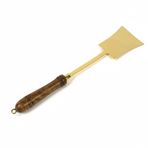 Trifri El Yapımı Pirinç Düz Spatula 16,5 İnç – Ahşap Saplı Roti Çevirici ve Tava Kazıyıcı, 3,2 İnç Bıçak Çapati, Paratha, Yassı Ekmekler ve Geleneksel Mutfak Kullanımı İçin