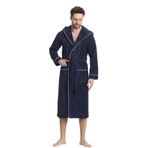 Triga Erkek Bornoz%100 Pamuk Kapüşonlu Lacivert Lacivert L/XL