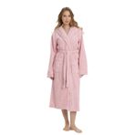 Triga Kapüşonlu Kadın Bornozu%100 Pamuk Pembe S/M