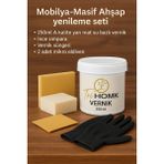 Trihome Masif Ahşap-Mobilya Yenileme Seti | 250ML Su Bazlı Vernik + Zımpara + Sünger + Eldiven - Şeffaf