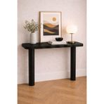 Trihome Masif Çam Dresuar 74X30X85 cm | Doğal Budaklı Ahşap | El Yapımı Modern Dresuar - Siyah - Ahşap