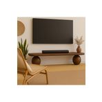 Trihome "Modern Noce TV Sehpası – Masif Kayın, El Yapımı Minimal Stil "Yuvarlak Ayaklı TV Ünitesi