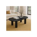 Trihome Modern Tasarımlı Masif Ahşap Orta Sehpa Minimal ve Şık Oval Tasarım Sehpa Doğal Dokulu
