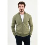 TRİKO FERMUARLI HIRKA - Haki - XL
