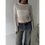 Triko Transparent Bluz Beyaz - Standart