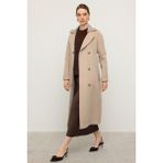 Triko Yakalı Reglan Kol Kaşmir Kaban Bej 3099 - 40