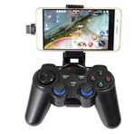 TriLine 2.4Ghz Kablosuz Gamepad, Android Telefon, PC, TV Box ve PS3 Uyumlu, Siyah, 10 Metre Menzilli, USB, Type-C ve Micro USB Çevirici, Telefon Tutucu ile