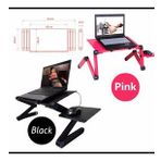 TriLine Fonksiyonel Katlanabilir Mouse Padli Fanlı Laptop Sehpası Masası (Siyah)