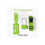 Trink Çanta 3' lü Seyahat Seti ( Valiz Etiketi + Valiz Kilidi + Valiz Kemeri ) YEŞİL