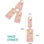Trink Çanta Desenli Silikon Valiz ve Bavul Bagaj Isimlikli Etiket * 2 Adet * Dünya Haritası - TEK EBAT - Şeffaf