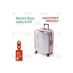 Trink Çanta Şeffaf Valiz Kılıfı Ve Bavul Koruyucu Kılıf Renkli Biye * KIRMIZI *