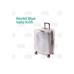 Trink Çanta Şeffaf Valiz Kılıfı Ve Bavul Koruyucu Kılıf Renkli Biye