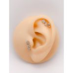 Trinos Cerrahi Çelik Piercing Dalında Yasemin Figürlü Kıkırdak Helix Tragus Piercing (1 Adet) - Gümüş