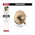 Trinsic 17 Serisi Çift Işlevli Duş Kolu Vana Kiti, Şampanya Bronz T17059-CZ (Vana Dahil Değildir) - Option-1