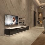 Trio 4s Mdf Tv Ünitesi Tv Sehpası - Beyaz - Siyah - Beyaz - Siyah