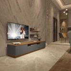 Trio 4s Mdf Tv Ünitesi Tv Sehpası - Ceviz - Antrasit - Ceviz - Antrasit