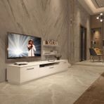 Trio 4s Mdf Tv Ünitesi Tv Sehpası - Parlak Beyaz