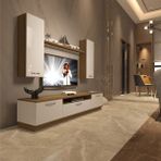 Trio 5d Mdf Tv Ünitesi Tv Sehpası - Pera - Beyaz