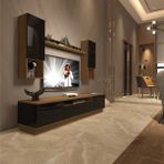 Trio 5das Mdf Tv Ünitesi Tv Sehpası - Pera - Siyah