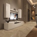 Trio 5ds Mdf Tv Ünitesi Tv Sehpası - Parlak Beyaz