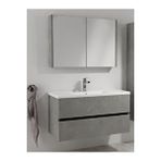 Trio+ Banyo Dolabı 100 Cm Çift Çekmeceli Alt Üst Modül Gri